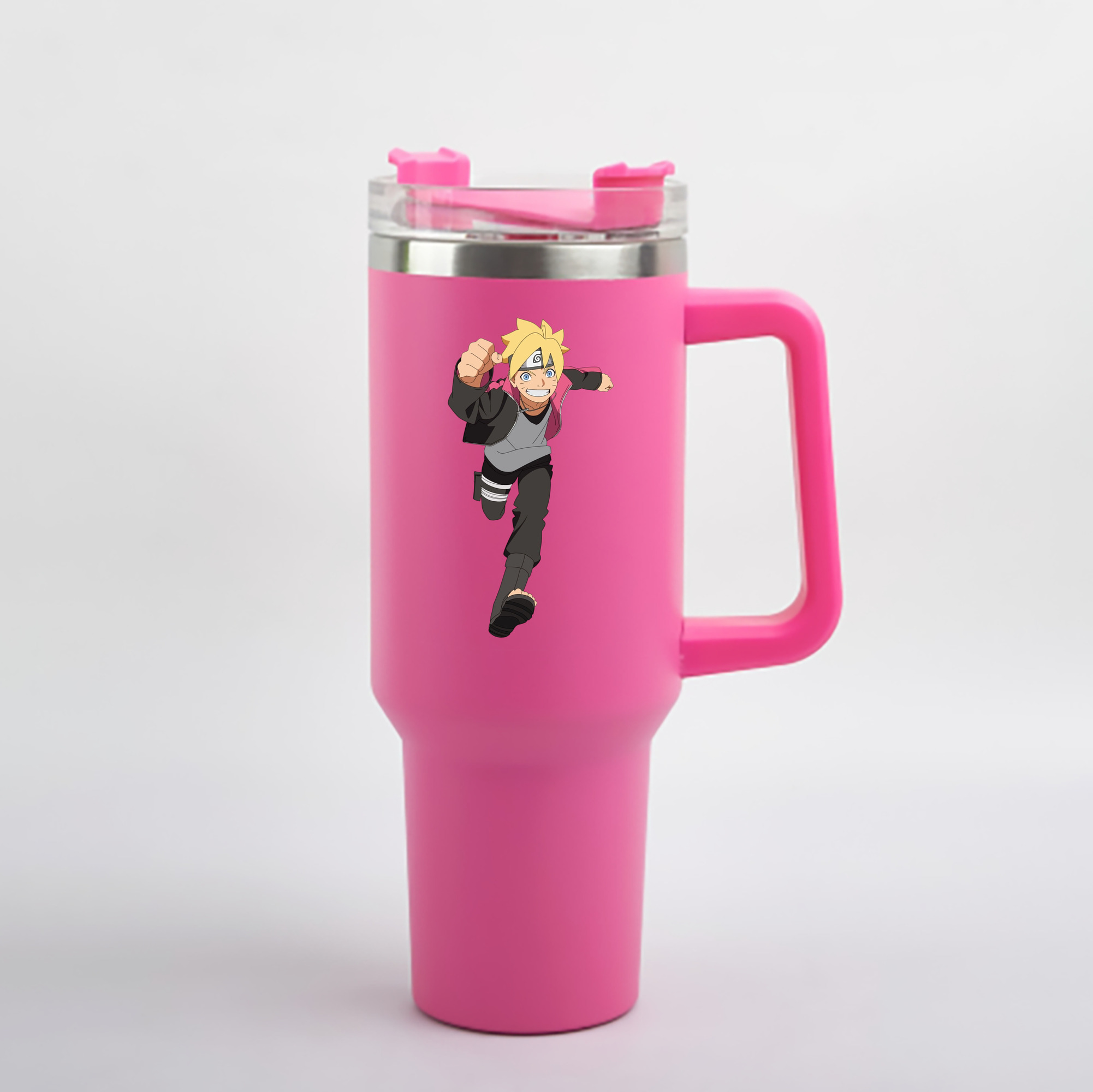 （画像用） NARUTO -ナルト- うずまき ボルト Uzumaki Boruto 1200mL車用タンブラー - クリスタルステッカー（プラスチックストロー付き）